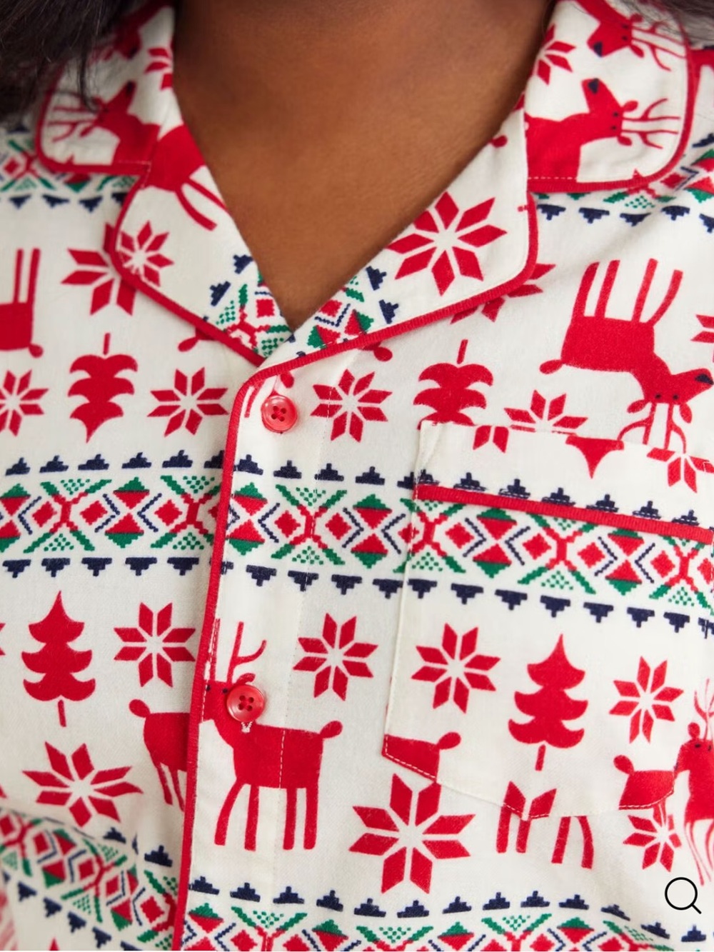 Hanna Andersson Adult Dear Deer Pajama Top Sz L NWOT